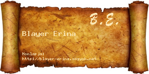 Blayer Erina névjegykártya